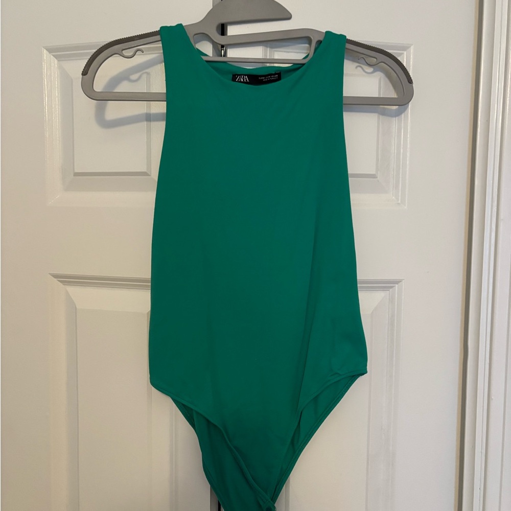 Zara Green Sleeveless Bodysuit